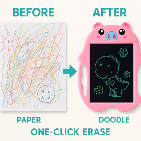 Animal-Shaped LCD Drawing Board for Kids – Reusable Doodle & Learning Pad