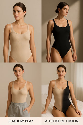 Women’s Shaping Bodysuit – Seamless Stretch Fit, Breathable Comfort, Everyday Layering Essential (Soft Sand & Midnight Smooth)
