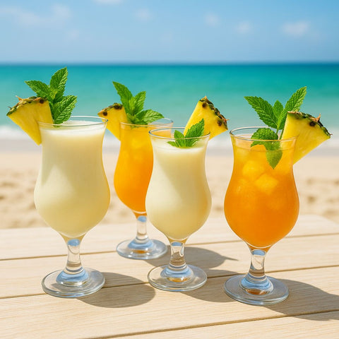 Epure Glass Venezia Pina Colada Hurricane Glasses- Set of 4