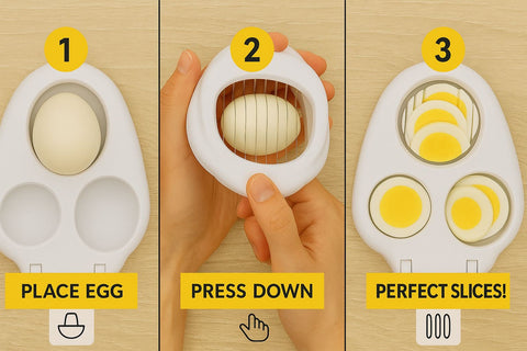 3-in-1 Multi-Function Egg Slicer – Dice, Wedge & Slice for Perfect Presentation