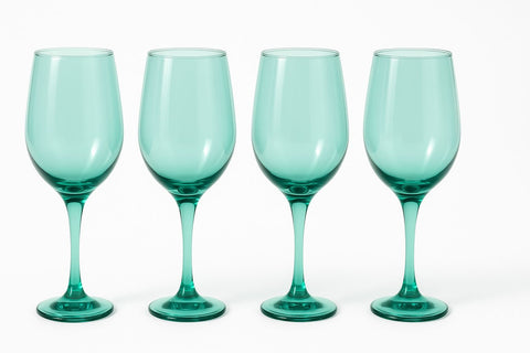 Epure Glassware – Superior Wine Glasses, 16.5oz (490ml) – Green Spray Color, 4-Piece Sleeve