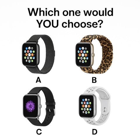 GEN TEK 6-Pack Watch Band Bundle – Mesh, Leather & Scrunchie Collection (42/44/45mm)