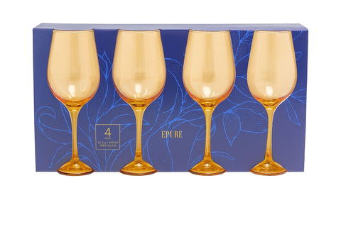Epure Glassware – Superior Wine Amber 16.5 Glass Cups (Set of 4)