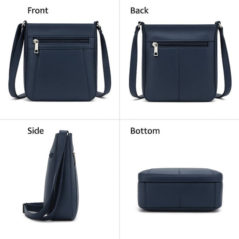 Women’s Luxury Genuine Leather Crossbody Bag – Adjustable Strap, Multi-Pocket Design, Durable Lining