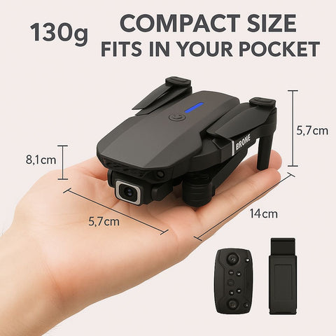 Foldable Dual Camera Drone with Remote Controller – Compact Design, Wi-Fi Control & Long Battery Life