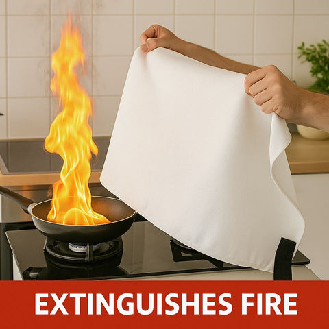 2-Pack Emergency Fire Blanket Set – 40” x 40” Flame-Retardant Fiberglass Safety Blankets for Kitchen, Grill, Car, RV & Home Protection