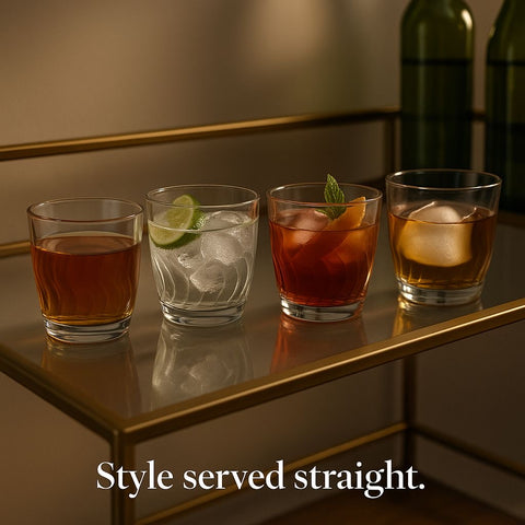 Epure ONDA DOF Tumbler 13 oz. Glass Cups - Set of 4