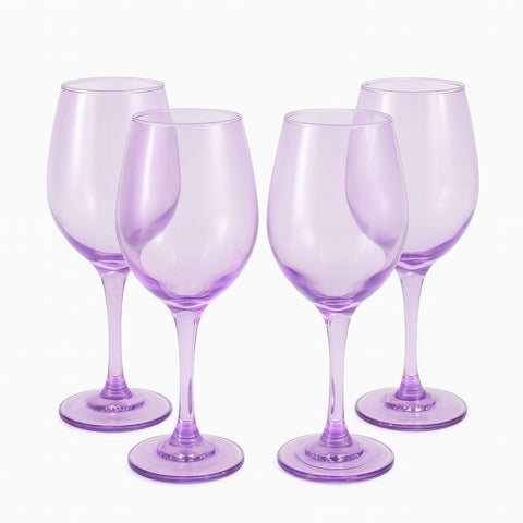 Epure Glassware – Set of 4 Superior 16.5oz Wine Glasses (Purple Spray Color)