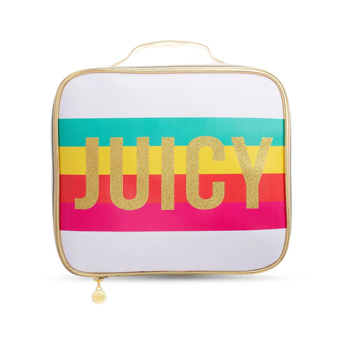 Juicy Couture Square Pouch Purse - Rainbow Stripes