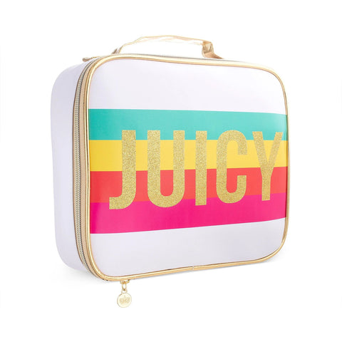 Juicy Couture Square Pouch Purse - Rainbow Stripes