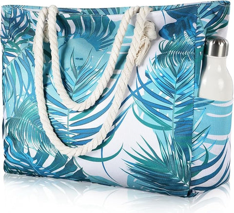 Large Beach Pool Outing Picnic Tote with Zipper
