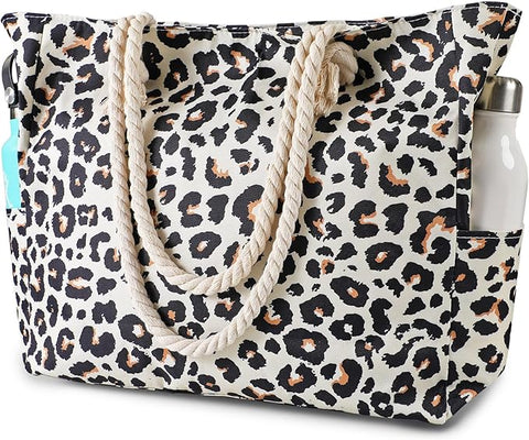 Large Beach Pool Outing Picnic Tote with Zipper