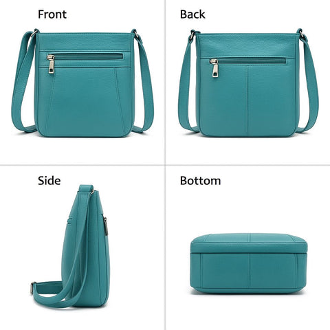 Women’s Luxury Genuine Leather Crossbody Bag – Adjustable Strap, Multi-Pocket Design, Durable Lining