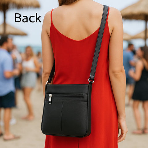Women’s Luxury Genuine Leather Crossbody Bag – Adjustable Strap, Multi-Pocket Design, Durable Lining