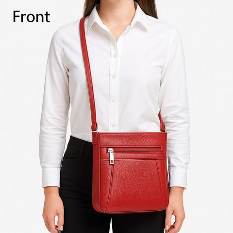 Women’s Luxury Genuine Leather Crossbody Bag – Adjustable Strap, Multi-Pocket Design, Durable Lining
