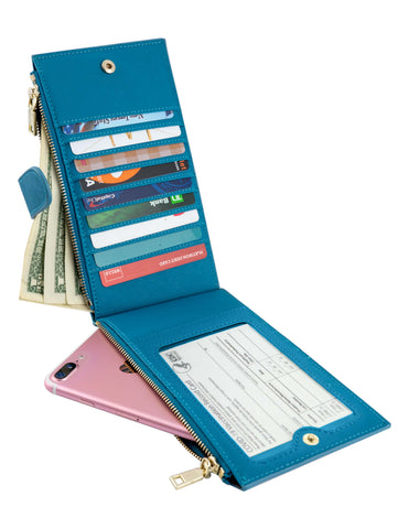 RFID Blocking Bifold Multi Card Case Wallet with CDC Card Slot- Random Color