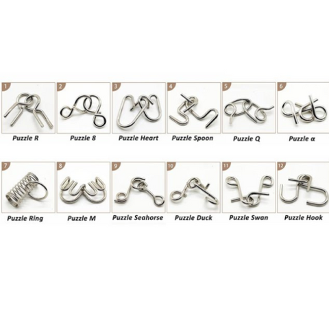Pack of 40 Metal Wire Puzzle Brain Busters