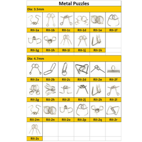 Pack of 40 Metal Wire Puzzle Brain Busters