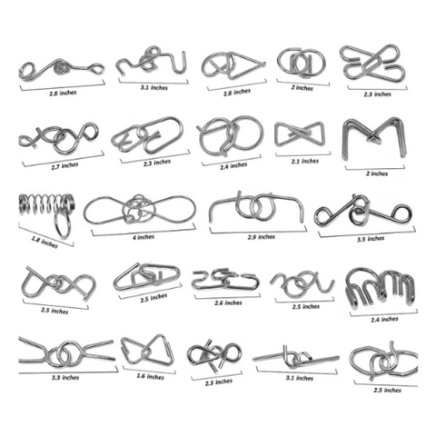 Pack of 40 Metal Wire Puzzle Brain Busters