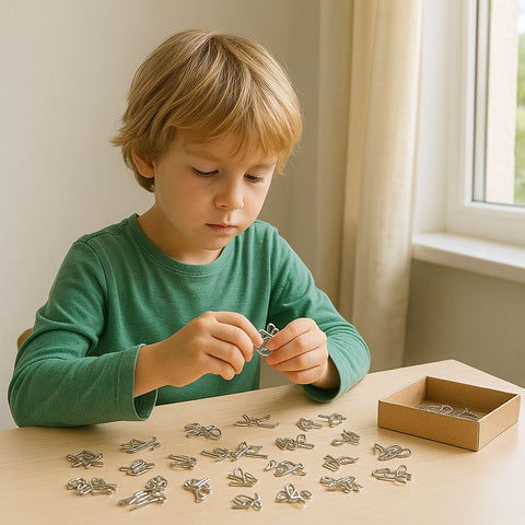 Pack of 40 Metal Wire Puzzle Brain Busters – Fun & Challenging for All Ages