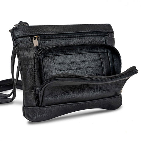 Super Soft Leather Wide Crossbody Bag - 5 Colors