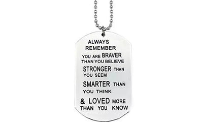 Always Remember You Are Braver Letter Necklace