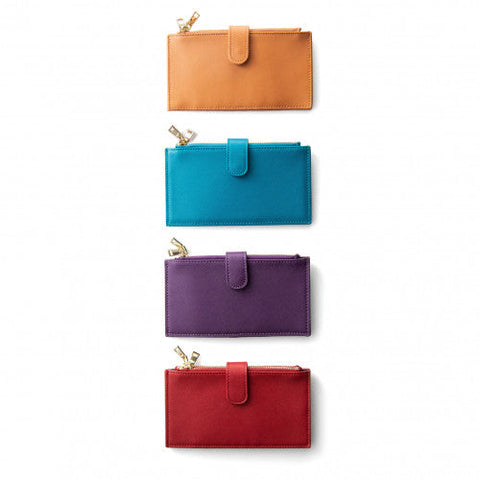Bifold Multi Card Case Wallet with Zipper Pocket with RFID Blocking