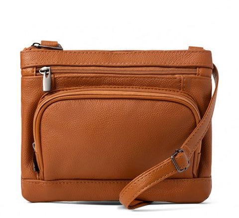Super Soft Leather Wide Crossbody Bag - 5 Colors