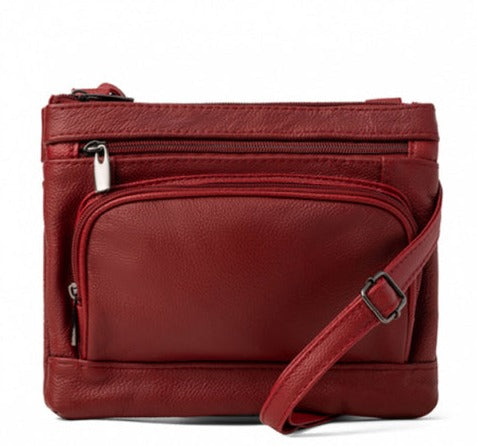 Super Soft Leather Wide Crossbody Bag - 5 Colors