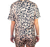 Women's Leopard Print Drawstring Top & Shorts Set