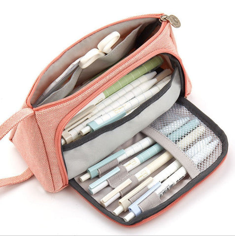 Multi-Compartment Large Capacity Pencil Case Pouch