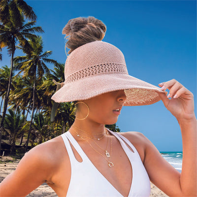 Foldable Summer Satin Bow Sun Visor Hat