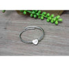 Initial Heart Charm Letter Cable Bracelet