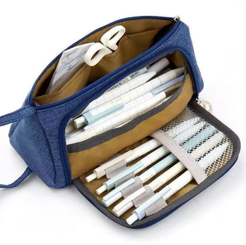 Multi-Compartment Large Capacity Pencil Case Pouch