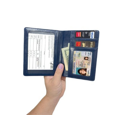 Leather Crossbody Bag with CDC Passport Holder- 5 Colors