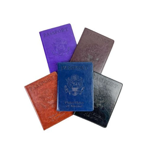 Leather Crossbody Bag with CDC Passport Holder- 5 Colors