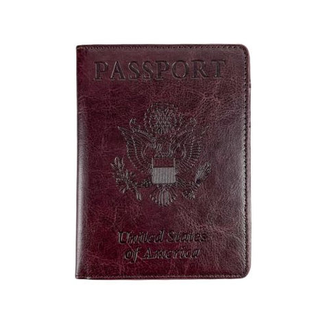 Leather Crossbody Bag with CDC Passport Holder- 5 Colors
