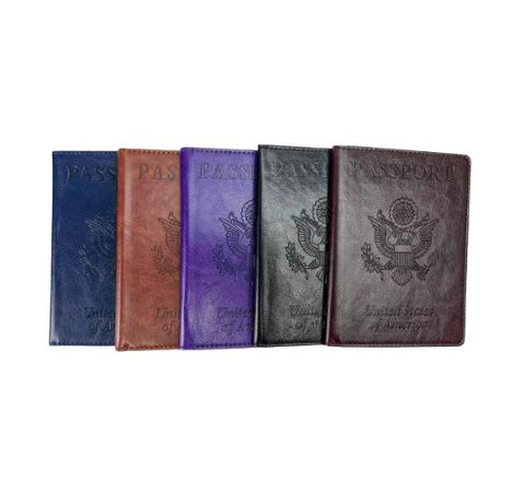 Leather Crossbody Bag with CDC Passport Holder- 5 Colors