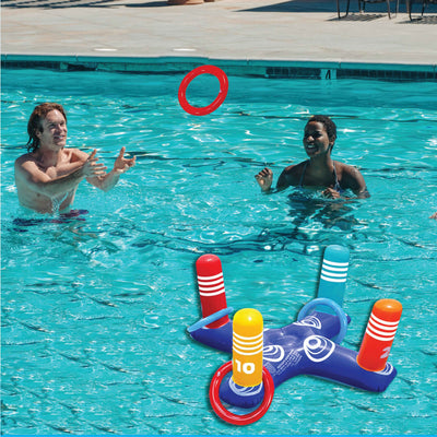 Multiplayer Pool Game Inflatable Pool Ring with 4 Pool Rings