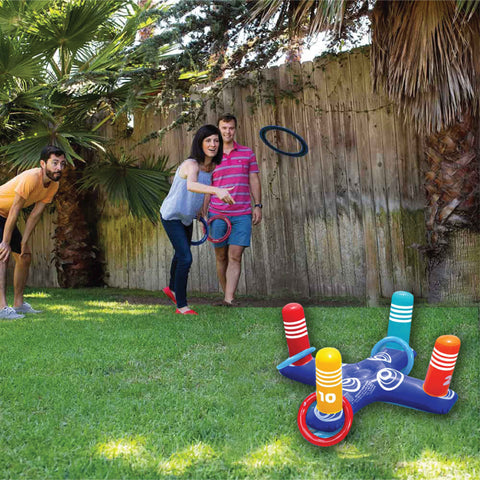 Multiplayer Pool Game Inflatable Pool Ring with 4 Pool Rings