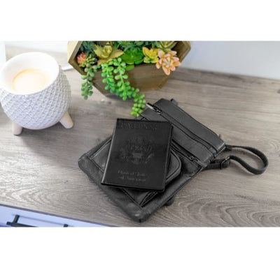 Leather Crossbody Bag with CDC Passport Holder- 5 Colors