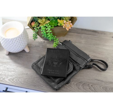 Leather Crossbody Bag with CDC Passport Holder- 5 Colors