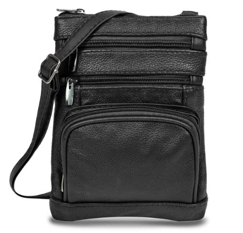 Genuine Leather Crossbody Bag - Multi-Size Options (Standard, Plus, XL)