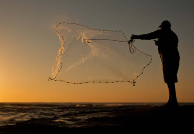 Saltwater Fishing 6 Foot Cast Net with Heavy Duty Sinker Weights for Bait Trap