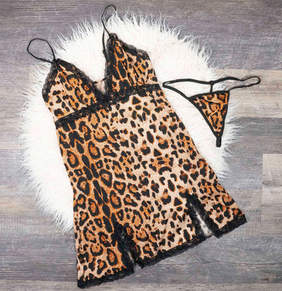 Leopard Print Sleepwear Lingerie
