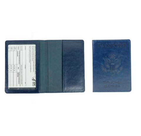 Passport Holder with CDC Vaccination Card Protector - 13 Colors