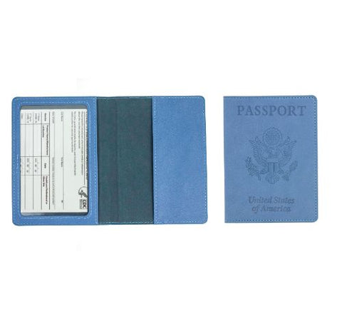Passport Holder with CDC Vaccination Card Protector - 13 Colors