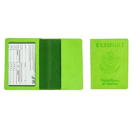 Passport Holder with CDC Vaccination Card Protector - 13 Colors