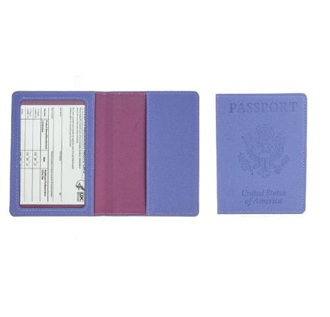 Passport Holder with CDC Vaccination Card Protector - 13 Colors
