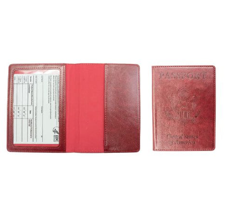 Passport Holder with CDC Vaccination Card Protector - 13 Colors